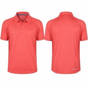 Ariat TEK AC SS Polo Mens Medium Peach Echo Performance Golf Shirt 10044937 NEW